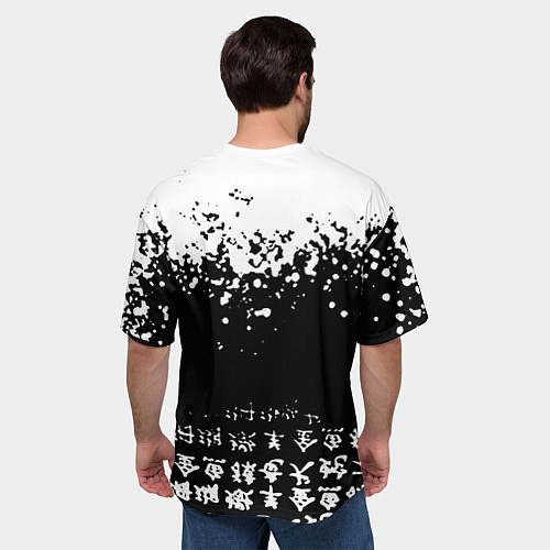 Мужская футболка оверсайз Токийские мстители аниме black-white / 3D-принт – фото 4