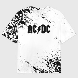 Футболка оверсайз мужская ACDC rock collection краски черепа, цвет: 3D-принт