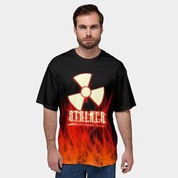 Футболка оверсайз мужская Stalker 2 flame, цвет: 3D-принт — фото 2