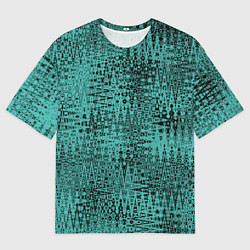Мужская футболка оверсайз Абстракция сине-зелёный
