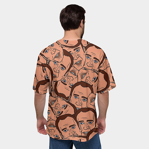 Мужская футболка оверсайз Николас Кейдж мульт / 3D-принт – фото 4