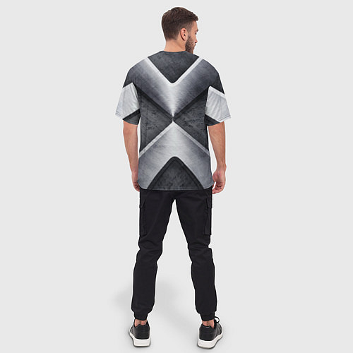 Мужская футболка оверсайз Стальные блоки / 3D-принт – фото 4