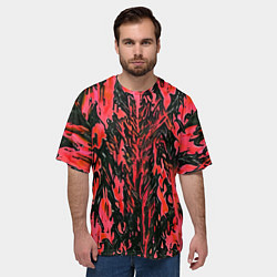 Футболка оверсайз мужская Демонический доспех красный, цвет: 3D-принт — фото 2