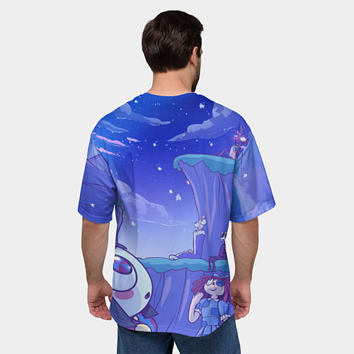 Мужская футболка оверсайз The Amazing Digital Circus night / 3D-принт – фото 4