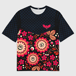 Мужская футболка оверсайз Хохлома тревожная: мечта параноика