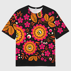 Футболка оверсайз мужская Хохлома параноидальная, цвет: 3D-принт