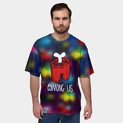Футболка оверсайз мужская Among us space game, цвет: 3D-принт — фото 2