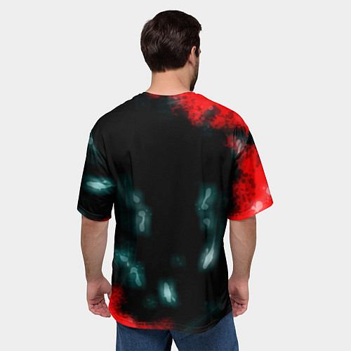 Мужская футболка оверсайз NASA космос краски / 3D-принт – фото 4