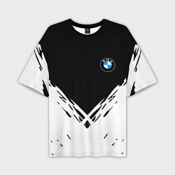 Футболка оверсайз мужская BMW стильная геометрия спорт, цвет: 3D-принт