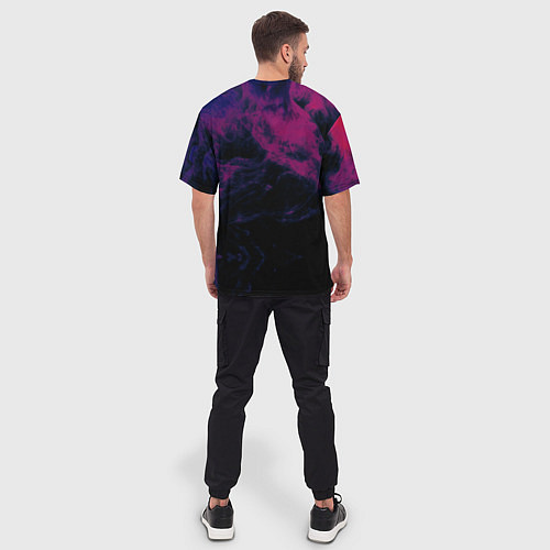 Мужская футболка оверсайз Разноцветный дым / 3D-принт – фото 4