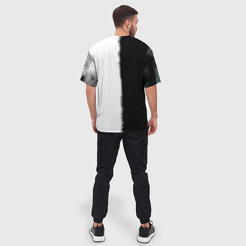 Мужская футболка оверсайз Dayz черно белый ужас / 3D-принт – фото 4