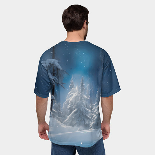 Мужская футболка оверсайз Прекрасная Снегурочка / 3D-принт – фото 4