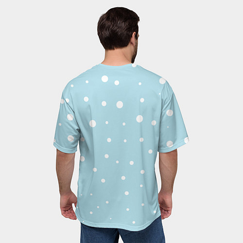 Мужская футболка оверсайз Лама в роли Санта Клауса / 3D-принт – фото 4