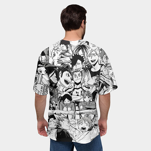 Мужская футболка оверсайз Коллаж по аниме Волейбол / 3D-принт – фото 4