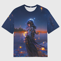 Футболка оверсайз мужская Шогун Райден и река, цвет: 3D-принт