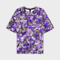 Футболка оверсайз мужская Маленькие фиолетовые треугольники, цвет: 3D-принт