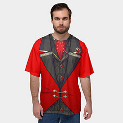 Футболка оверсайз мужская Алый фрак, цвет: 3D-принт — фото 2