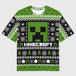 Футболка оверсайз мужская Minecraft christmas sweater, цвет: 3D-принт