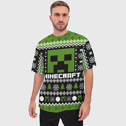 Футболка оверсайз мужская Minecraft christmas sweater, цвет: 3D-принт — фото 2