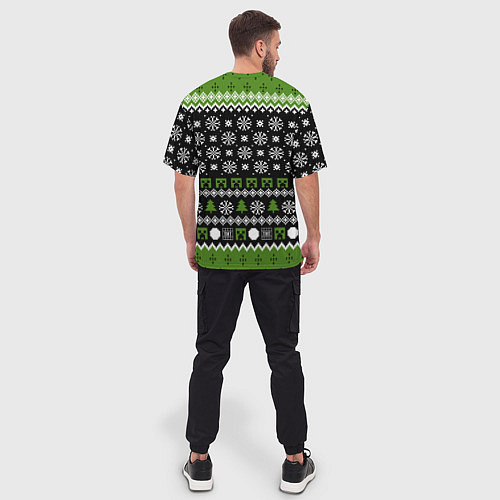 Мужская футболка оверсайз Minecraft christmas sweater / 3D-принт – фото 4