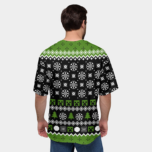 Мужская футболка оверсайз Minecraft christmas sweater / 3D-принт – фото 4