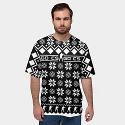 Футболка оверсайз мужская CS GO christmas sweater, цвет: 3D-принт — фото 2