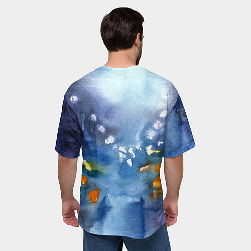 Мужская футболка оверсайз После дождя акварель / 3D-принт – фото 4