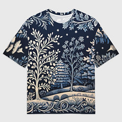 Футболка оверсайз мужская Ледяные узоры нового года, цвет: 3D-принт