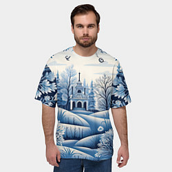 Футболка оверсайз мужская Пушистые завитки, цвет: 3D-принт — фото 2