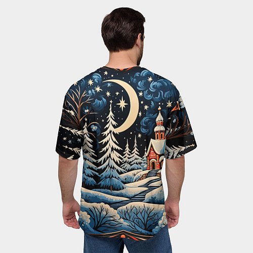Мужская футболка оверсайз Морозное утро / 3D-принт – фото 4