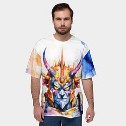 Футболка оверсайз мужская Оранжевый акварельный робот, цвет: 3D-принт — фото 2