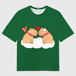 Футболка оверсайз мужская Капибара влюблен, цвет: 3D-принт