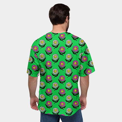 Мужская футболка оверсайз Цветут цветы / 3D-принт – фото 4