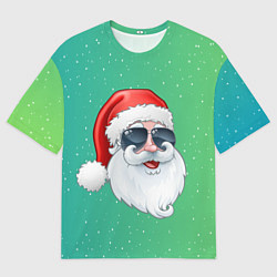 Футболка оверсайз мужская Дед Мороз в очках, цвет: 3D-принт