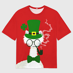 Футболка оверсайз мужская Лама - альпака в день Патрика, цвет: 3D-принт