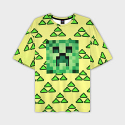 Мужская футболка оверсайз Minecraft creeper game