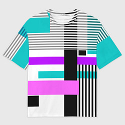 Футболка оверсайз мужская Геометрический узор в стиле пэчворк, цвет: 3D-принт