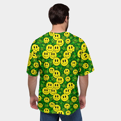 Мужская футболка оверсайз Камуфляжные смайлики / 3D-принт – фото 4