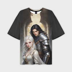 Мужская футболка оверсайз Принцесса и её рыцарь