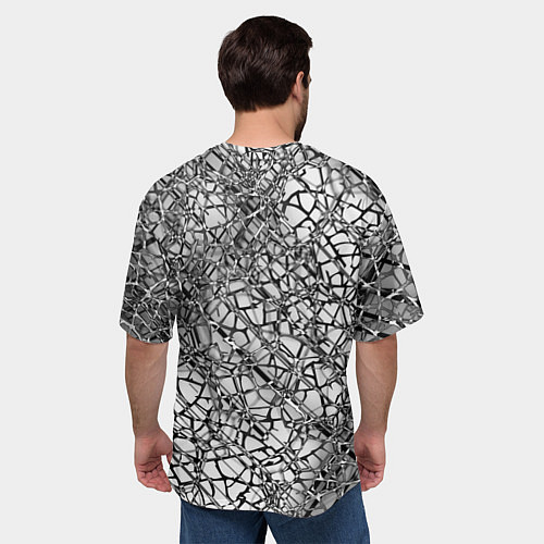 Мужская футболка оверсайз Кот в телефоне / 3D-принт – фото 4