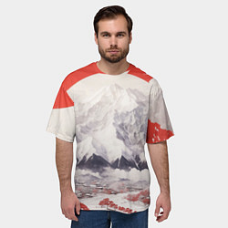 Футболка оверсайз мужская Япония в белом стиле, цвет: 3D-принт — фото 2
