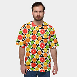 Футболка оверсайз мужская Citrus pattern, цвет: 3D-принт — фото 2
