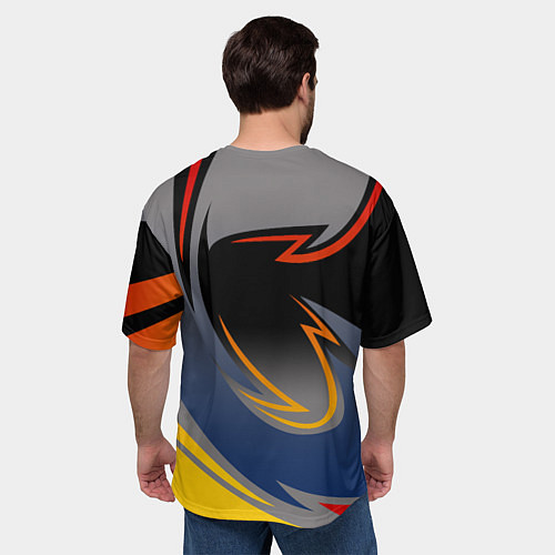 Мужская футболка оверсайз Scania логотип / 3D-принт – фото 4