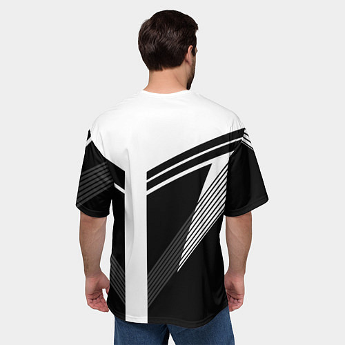 Мужская футболка оверсайз Scania логотип на абстрактном фоне / 3D-принт – фото 4