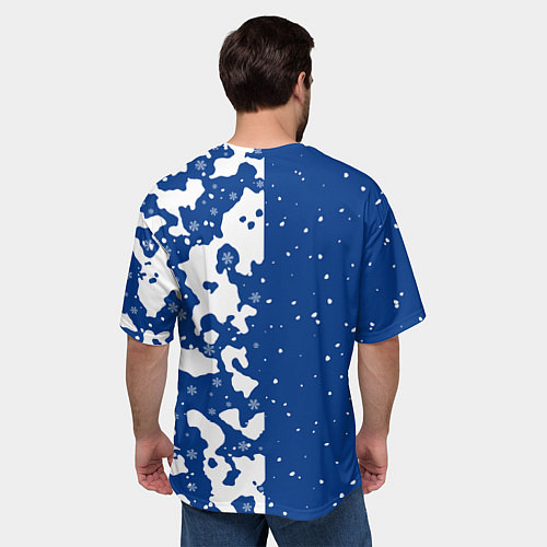 Мужская футболка оверсайз Новогодний дракошка / 3D-принт – фото 4