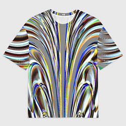 Мужская футболка оверсайз Струйчатый перламутровый узор