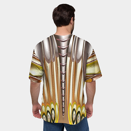 Мужская футболка оверсайз Абстрактный рисунок по мотивам крыла бабочки / 3D-принт – фото 4