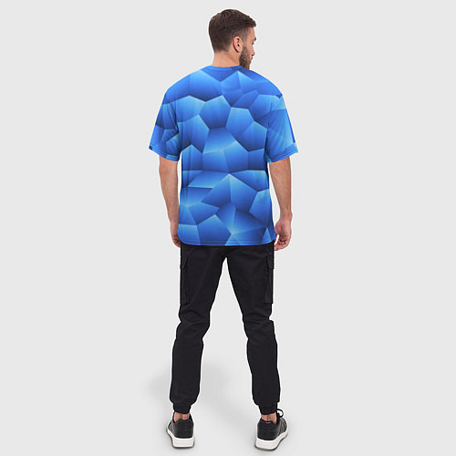 Мужская футболка оверсайз Градиентные грани / 3D-принт – фото 4