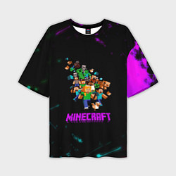 Мужская футболка оверсайз Minecraft neon краски