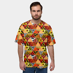 Футболка оверсайз мужская Лоскутные треугольники, цвет: 3D-принт — фото 2